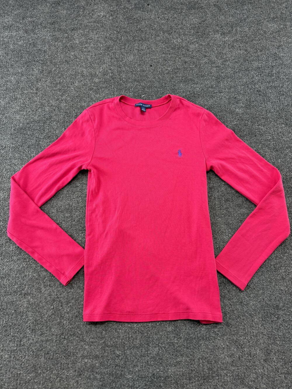 Ralph Lauren Shirt Womens Large Pink Long Sleeve Crew Neck Cotton Tee Top Basic